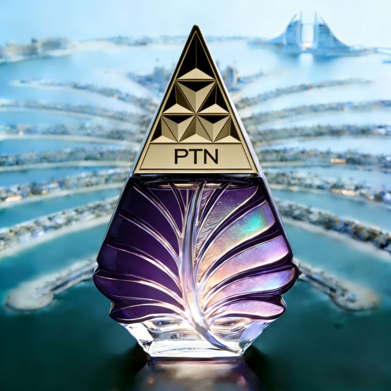 Light of Dubai Leaf Purple - leaf shaped luxury perfume bottle Dubai inspired